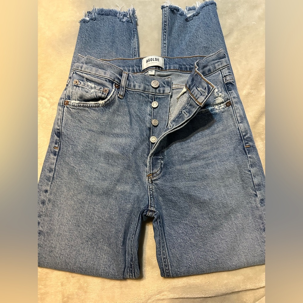 Agolde Classic Blue Button-Fly Jeans